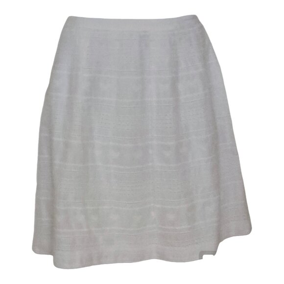 Talbots Skirt Women's White Cotton Eyelet lined pleated size 12 - Picture 1 of 6